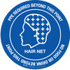 PPE Required No Food or Drink Hair Net with Icon Circular - Floor Sign