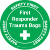 Safety First: First Responder Trauma Bags with Icon Circular - Floor Sign