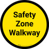 Safety Zone Walkway Yellow Circular - Floor Sign