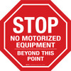 STOP: No Motorized Equipment Beyond This Point Stop Sign - Floor Sign
