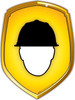 Hard Hat Shield - Floor Sign Hard Hat Shield - Floor Sign