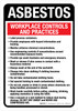 Asbestos Workplace Control And Practices Portrait - Wall Sign Asbestos Workplace Control And Practices Portrait - Wall Sign