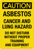 Caution: Asbestos Cancer And Lung Hazard Portrait - Wall Sign Caution: Asbestos Cancer And Lung Hazard Portrait - Wall Sign