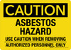 Caution: Asbestos Hazard - Use Caution When Removing Landscape - Wall Sign
