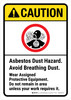Caution: ANSI Asbestos Dust Hazard Avoid Breathing Dust Wear Protectice Equipment Portrait - Wall Sign Caution: ANSI Asbestos Dust Hazard Avoid Breathing Dust Wear Protectice Equipment Portrait - Wall Sign