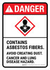 Danger: ANSI Contains Asbestos Fibers Avoid Creating Dust Cancer And Lung Disease Hazard Portrait - Wall Sign