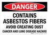 Danger: Contains Asbestos Fibers Avoid Creating Dust Cancer And Lung Disease Hazard Landscape - Wall Sign Danger: Contains Asbestos Fibers Avoid Creating Dust Cancer And Lung Disease Hazard Landscape - Wall Sign