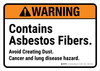 Warning: ANSI Contains Asbestos Fibers Avoid Creating Dust Cancer And Lung Disease Hazard Landscape - Wall Sign Warning: ANSI Contains Asbestos Fibers Avoid Creating Dust Cancer And Lung Disease Hazard Landscape - Wall Sign
