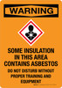 Warning: Some Insulation In This Area Contains Asbestos with Icon Portrait - Wall Sign Warning: Some Insulation In This Area Contains Asbestos with Icon Portrait - Wall Sign