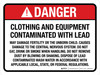 Danger: ANSI Clothing And Equipment Contaminated With Lead May Damage Fertility Or The Unborn Child Landscape - Wall Sign Danger: ANSI Clothing And Equipment Contaminated With Lead May Damage Fertility Or The Unborn Child Landscape - Wall Sign