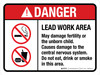 Danger: ANSI Lead Work Area May Damage Fertility Or The Unborn Child Causes Damage To The Central Nervous System Landscape - Wall Sign Danger: ANSI Lead Work Area May Damage Fertility Or The Unborn Child Causes Damage To The Central Nervous System Landscape - Wall Sign