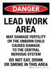 Danger: Lead Work Area May Damage Fertility Or The Unborn Child Causes Damage To The Central Nervous System Portrait - Wall Sign