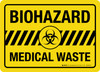 Biohazard Medical Waste with Icon Landscape - Wall Sign Biohazard Medical Waste with Icon Landscape - Wall Sign