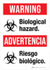 Warning: Biological Hazard with Icon Bilingual - Wall Sign