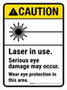 Caution: ANSI Laser In Use - Serious Eye Damage May Occur Portrait - Wall Sign Caution: ANSI Laser In Use - Serious Eye Damage May Occur Portrait - Wall Sign