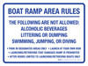 Boat Ramp Area Rules Landscape - Wall Sign Boat Ramp Area Rules Landscape - Wall Sign