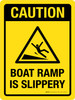 Caution: Boat Ramp Is Slippery Portrait - Wall Sign
