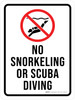 No Snorkeling Or Scuba Diving Portrait - Wall Sign