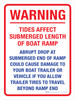 Warning: Tides Affect Submerged Length Of Boat Ramp Portrait - Wall Sign