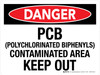Danger: PCB (Polychlorinated Biphenyls) Contaminated Area Keep Out Landscape - Wall Sign