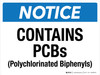 Notice: Contains No PCBs Landscape - Wall Sign