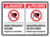 Danger: Radio Frequency Hazard Dangerous To Pacemakers Bilingual Landscape - Wall Sign