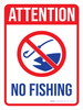 Attention: No Fishing with Icon Portrait - Wall Sign Attention: No Fishing with Icon Portrait - Wall Sign