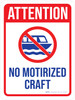 Attention: No Motorized Craft with Icon Portrait - Wall Sign
