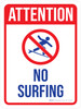 Attention: No Surfing with Icon Portrait - Wall Sign Attention: No Surfing with Icon Portrait - Wall Sign