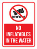 No Inflatables In the Water with Icon Portrait - Wall Sign