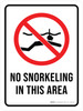 No Snorkeling In This Area with Icon Portrait - Wall Sign No Snorkeling In This Area with Icon Portrait - Wall Sign