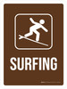 Surfing Brown with Icon Portrait - Wall Sign Surfing Brown with Icon Portrait - Wall Sign
