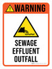 Warning: Sewage Effluent Outfall with Hazard Icon Portrait - Wall Sign Warning: Sewage Effluent Outfall with Hazard Icon Portrait - Wall Sign