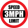 Speed Limit 3 mph Red Circular - Floor Sign Speed Limit 3 mph Red Circular - Floor Sign