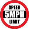 Speed Limit 5 mph Red Circular - Floor Sign Speed Limit 5 mph Red Circular - Floor Sign