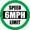 Speed Limit 6 mph Green Circular - Floor Sign