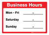 Business Hours Landscape - Dry Erase Wall Sign