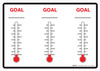 Three Goal Fill-In Thermometer Blank Landscape - Dry Erase Wall Sign