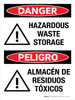 Danger: Hazardous Waste Storage with Icon Bilingual Portrait - Wall Sign Danger: Hazardous Waste Storage with Icon Bilingual Portrait - Wall Sign