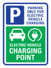Parking Only For Electric Vehicle Charging: Electric Vehicle Charging Point Portrait - Wall Sign Parking Only For Electric Vehicle Charging: Electric Vehicle Charging Point Portrait - Wall Sign
