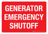 Generator Emergency Shutoff Red Landscape - Wall Sign