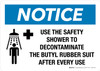 Notice: Use The Safety Shower To Decontaminate The Butyl Rubber Suit After Every Use Landscape - Wall Sign