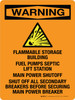 Warning: Flammable Storage Building Fuel Pumps Septic Lift Station Portrait - Wall Sign Warning: Flammable Storage Building Fuel Pumps Septic Lift Station Portrait - Wall Sign