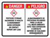 Danger: Pesticide Storage Hazardous To Health & Environment Bilingual Landscape - Wall Sign Danger: Pesticide Storage Hazardous To Health & Environment Bilingual Landscape - Wall Sign