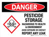 Danger: Pesticide Storage Hazardous To Health & Environment Report Any Leak Landscape - Wall Sign