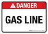 Danger: Gas Line ANSI Landscape - Wall Sign
