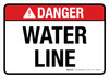 Danger: Water Line ANSI Landscape - Wall Sign