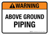 Warning: Above Ground Piping ANSI Landscape - Wall Sign