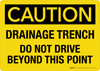 Caution: Drainage Trench Do Not Drive Beyond This Point Landscape - Wall Sign Caution: Drainage Trench Do Not Drive Beyond This Point Landscape - Wall Sign