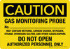 Caution: Gas Monitoring Probe No. Landscape - Wall Sign Caution: Gas Monitoring Probe No. Landscape - Wall Sign